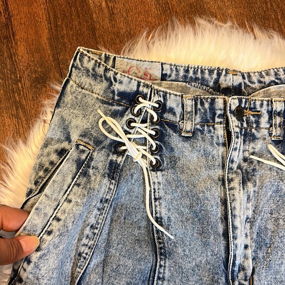 Rose Denim Vintage Retro Acid Vintage Wash High Waisted Jeans - Picture 3 of 7